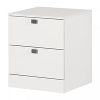  Table de nuit Spark à 2 tiroirs - blanc solide