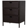 Outsunny 32\" Organisateur De Patio Armoire De Rangement En Osier, En Rotin Salle De Bain Rangement Avec 3 Grands Tiroirs Jardin Au Bord De La Piscineexterieur