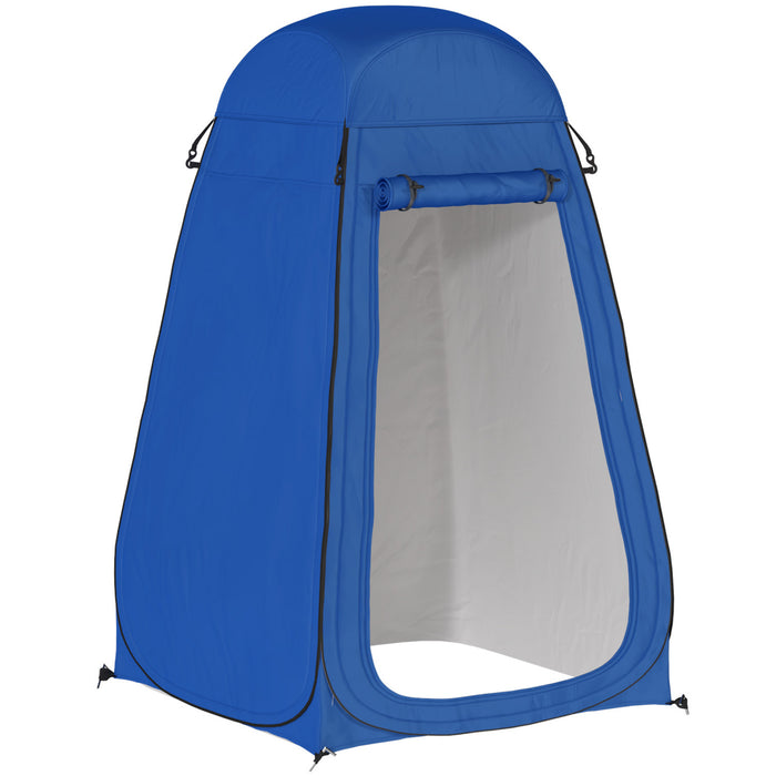 Outsunny Tente de douche pop-up, cabine privee pour se changer et s'habiller en exterieur, bleu