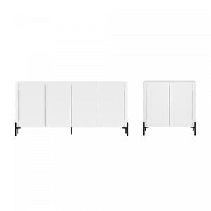 Buffet et meuble d’appoint Abbey Modern 2 pieces en blanc