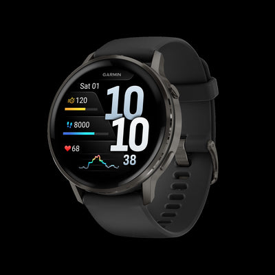Garmin Venu 4 45mm Slate Multisport Smartwatch - Performance Monitor, Fitness Age Estimate, Turn-by-Turn Navigation, SatIQ Tech, Voice Control