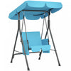 Outsunny Balancoire De Patio 1 Place Avec Auvent Reglable Et Coussins