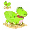 Qaba Bebe Cheval A Bascule Enfants Interactive 2-in-1 Poussette A Chevaucher Dinosaure A Bascule Avec Chanson De Pepiniere Cheval A Bascule 18+ Mois