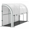 Outsunny serre adossee avec bache PE, jardinage, blanc