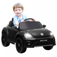 Qaba Voiture Electrique Pour Enfants 12 V, Volkswagen Beetle, Voiture Pour Enfants Alimentee Par Bat