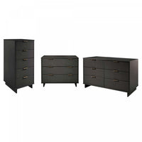 Ensemble de commode 3 pieces Granville Modern en gris charbon