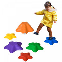 Outsunny 6pcs Tremplins D'equilibre Pour Enfants Avec Fond Antiderapant, Pierres De Riviere Empilabl