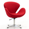 Chaise pivotante réglable Raspberry de Manhattan Comfort en chrome poli et en mélange de laine - rouge 