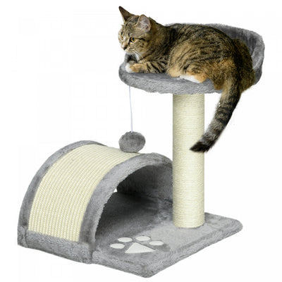 Pawhut 18" Cat Scratching Tree Kitty House Kitten Activity Centre Pet Bed Post Furniture With Hangin|Pawhut Arbre A Gratter Pour Chat De 18", Maison Pour Chaton, Centre D'activites Pour Animal Domestiq