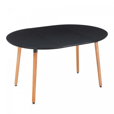 Noah Space-Saving Dining Table with Extendable,Black | Table a manger gain de place Noah avec rallonge, couleur noire