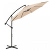 Costway Parasol suspendu 10' pour patio, ombre solaire decalee avec base T Croix exterieur Marche Beige