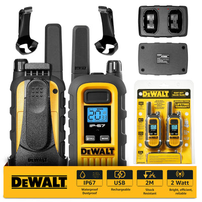 2 Dewalt Dxfrs300 Walkie Talkies - 1 Watt, Heavy Duty, 22 Channel Long Range Two Way Radios|2 Dewalt Dxfrs300 Talkies Walkie - 1 Watt, Heavy Duty, 22 Channel Long Range Two Way Radios