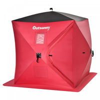 Outsunny Tente De Peche Portable Pour 2 Personnes Avec Fenetres