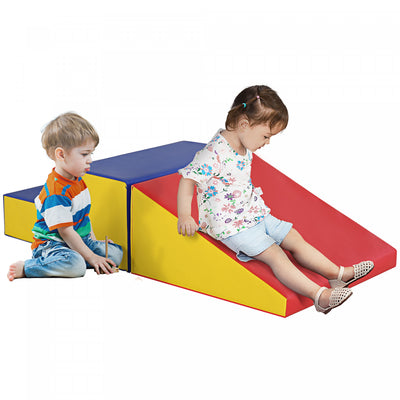 Soozier 2-piece Climb And Crawl Activity Soft Play Set, Secure Foam Blocks Playset For Toddler Presc|Soozier Ensemble De Jeu D'activites D'escalade Et De Rampement 2 Pieces Ensemble De Jeu En Mousse Se