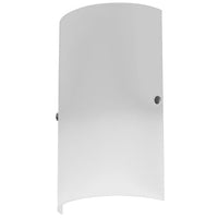 Applique murale Paza de Dainolite en verre blanc givré, avec accents chromés satinés et 1 ampoule