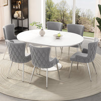 Ensemble de salle a manger moderne Sophia 7 pieces avec table et chaises, gris