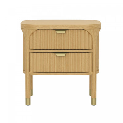 Park Contemporary 24" Nightstand in Natural (2-Drawer) | Table de nuit contemporaine Park 24" en bois naturel (2 tiroirs)