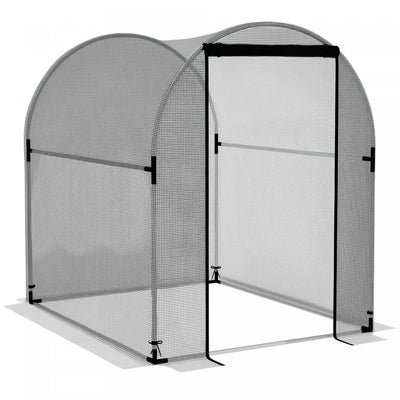 Outsunny 4.9' x 3.9' Plant Protector from Animals with Zipper Roll-Up Door