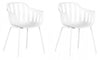 Chaise de salle à manger à accoudoirs Flam blanche - ensemble de 2