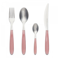 Ensemble De Couverts En Acier Inoxydable Italien Arimi Nilu 24 Pieces - Service Pour 6 Personnes - Manche Rose
