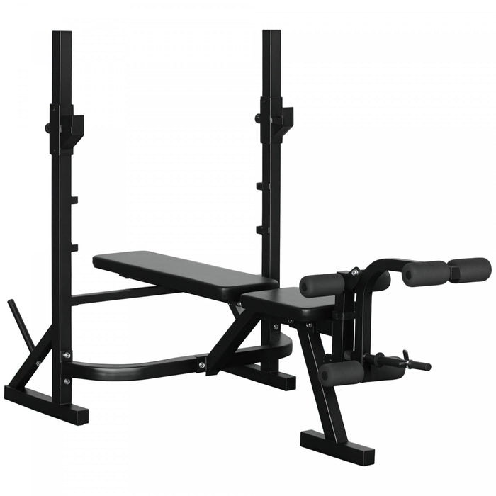 Banc de musculation Soozier avec supports pour squats, appareil pour muscler les jambes, support pour disques de musculation