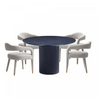  Ensemble de salle a manger moderne industriel Aspen et Hathaway 5 pieces, finition Poussiere d’or et noir