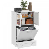 Pawhut Station D'alimentation Pour Chien Avec 2 Armoires De Rangement, Armoire De Stockage De Nourri