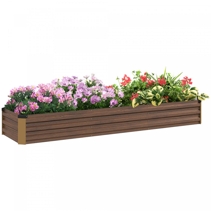 Outsunny Lit De Jardin Sureleve 8x2x1pi, Jardiniere Surelevee Galvanisee