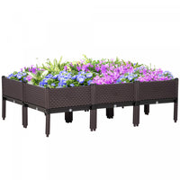 Outsunny Lot De 6 Pieces Jardiniere Sur Pieds Carre Potager Modulable Insert D'irrigation Inclus Pla