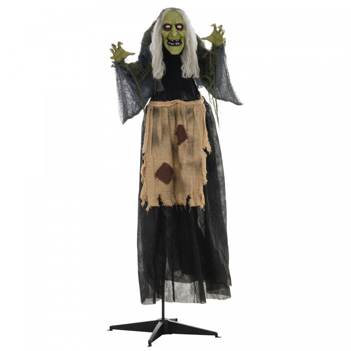 Outsunny decoration d'Halloween sorciere 120 cm a activation sonore avec yeux lumineux