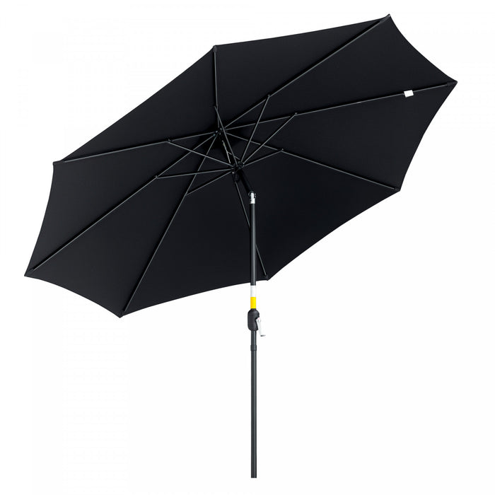 Outsunny Parasol De Terrasse Avec Manivelle De 10' X 8', Noir