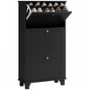 HOMCOM Armoire a chaussures avec 3 tiroirs rabattables pour 12 paires, noir