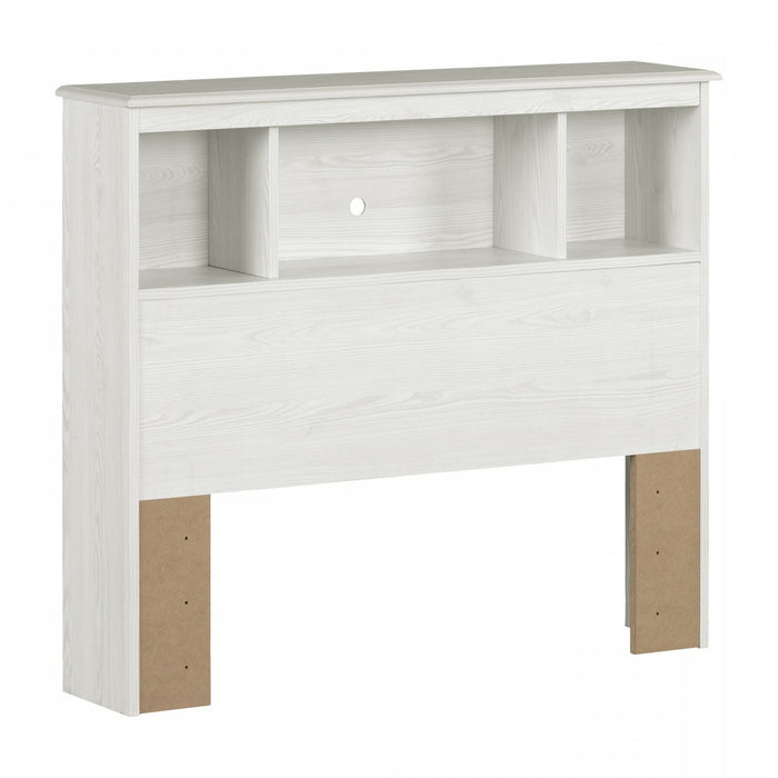 Tête de lit bibliothèque Summer Breeze avec rangement - pin blanc