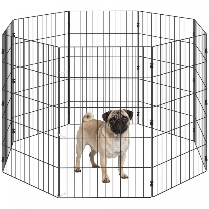 Parc a Chiens en Metal Extensible et Pliable pour Chiens de Petite et Moyenne Taille