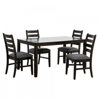 Ensemble de salle a manger Winfield 5 pieces en bois massif avec chaises a dossier echelle (4 a 6 places)