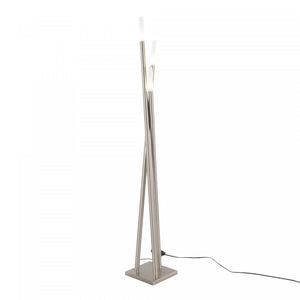 Lampe à pied contemporaine Icicle en nickel brossé