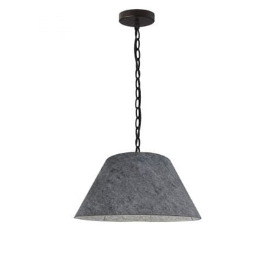 Dainolite Brynn 1 Light Pendant Small Black Finish Grey Felt Shade Lamp|Petit luminaire suspendu Brynn de Dainolite avec abat-jour en feutre gris, fini noir et 1 ampoule