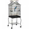 Pawhut Grande Cage A Perroquets En Metal Pour Oiseaux Cage A Perruches Cage A Oiseaux Support Pour Station D'alimentation Avec Roues