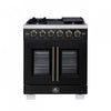 Forno Capriasca 30" Black Gas Range 4.32 cu.ft -FFSGS6460-30BLK | Cuisiniere a gaz noire Capriasca 30 pouces, 4,32 pi³ – FFSGS6460-30BLK