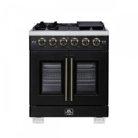 Cuisiniere a gaz noire Capriasca 30 pouces, 4,32 pi³ – FFSGS6460-30BLK