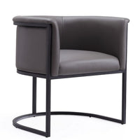 Chaise de salle à manger Cosmopolitan de Manhattan Comfort en similicuir - galet et noire