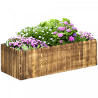 Outsunny Lit De Jardin Sureleve Avec Trous De Drainage, Naturel