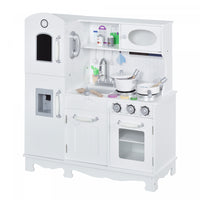 Qaba Cuisine Pour Enfants 3+ Ans Dinette Jeu D'imitation Educatif Complet Nombreux Accessoires Mater
