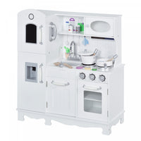 Qaba Cuisine Pour Enfants 3+ Ans Dinette Jeu D'imitation Educatif Complet Nombreux Accessoires Mater