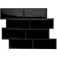Dosseret Smart Tiles peler et coller 12 x 9, 4 feuilles - Metro Nero