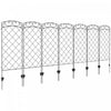 Outsunny Cloture de jardin 11,3', panneaux en acier, lot de 7, noir