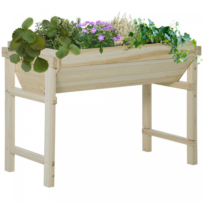 Outsunny - Lit De Jardin Sureleve De 43\" X 24\", Jardiniere Surelevee En Bois Avec Tissu Non Tisse Pour Les Legumes, Les Fleurs Et Les Herbes Dans Le Patio, Le Jardin Et Le Balcon.