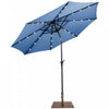 Costway Parasol Solaire de Patio 10ft Lumieres Solaires Exterieur avec Pied de Parasol Mobile de 50 LBS