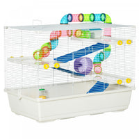 Pawhut Grande Cage Pour Hamster De 31 Cm, Maison Pour Petits Animaux, Refuge Pour Gerbilles A Plusie