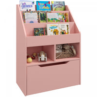 Homcom Bibliotheque Pour Enfants Multi-etageres Avec Tiroir De Rangement Pour Livres Pour Coin Lectu